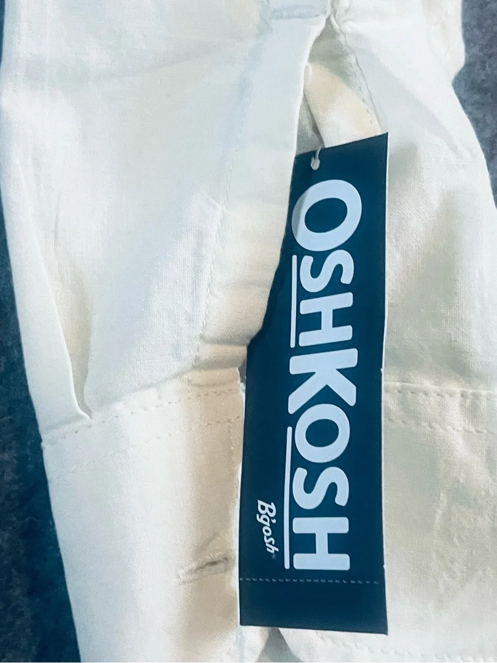 OshKosh B'gosh Cream Button-Down Shirt with Multi-Color Chest Stripe